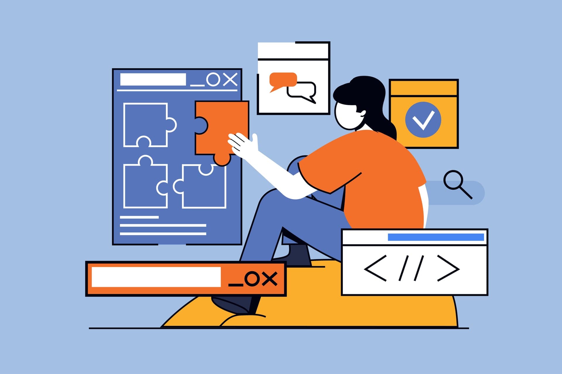 Overview of the build phases of a webshop, from preparation to launch