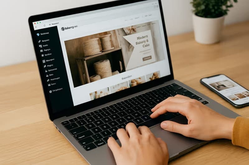 Voorbeeld van een maatwerk website op laptop en mobiel